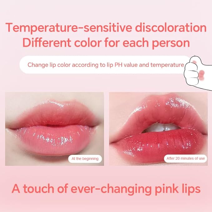 2PCS Thermochromic Lip Balm,Cat Paw Shaped Color Changing Lip Balm, Mini Cute Moisturizing Lip Balm, Long Lasting Lip Balm for Dry Lips Temperature Change Fruit Jelly Lipstick for Female Student-BrightBean Baby