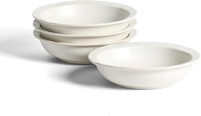 Stone Lain Oasis 4-Piece Pasta Bowl Set Stoneware, White