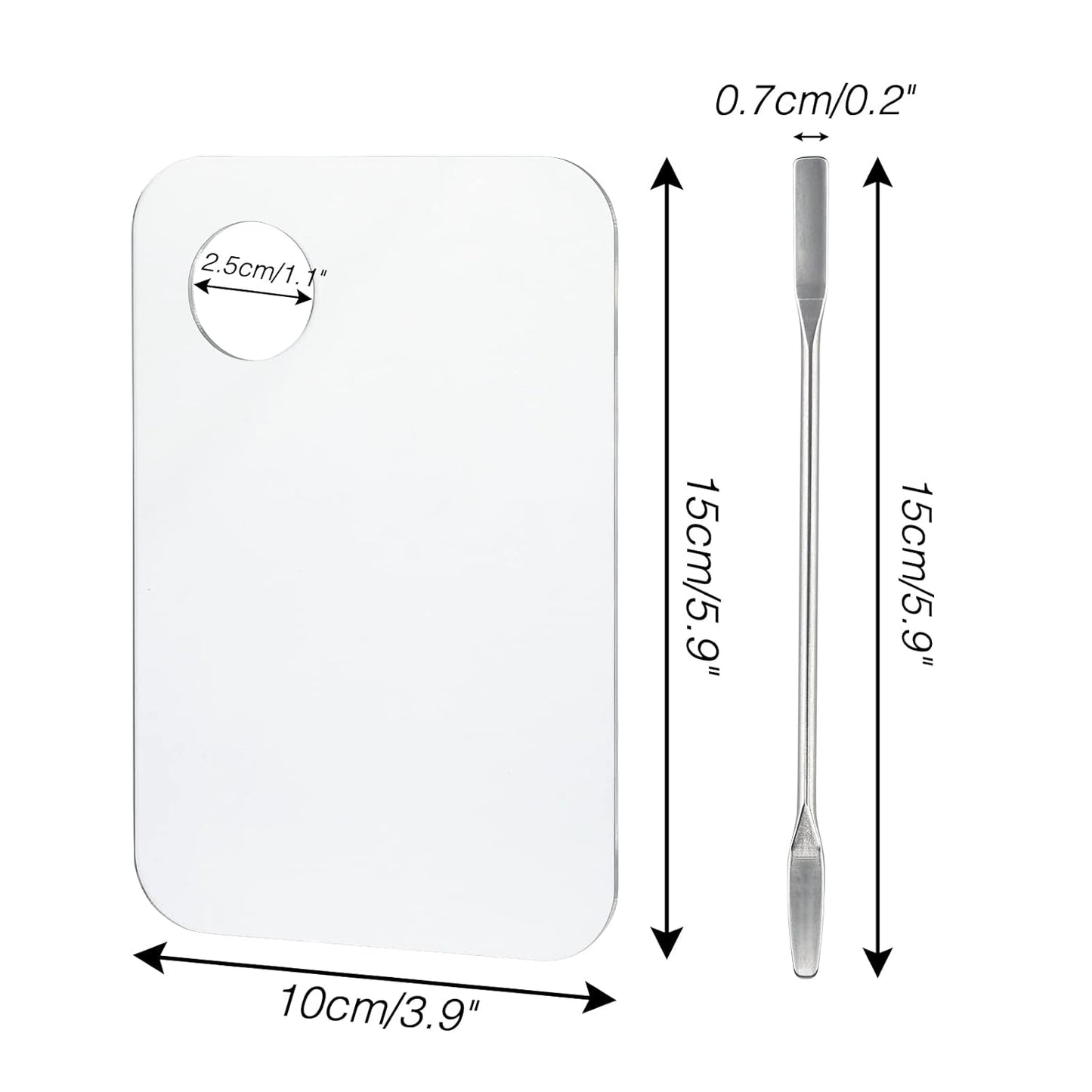 G2PLUS 2PCS Acrylic Cosmetic Palette with 2PCS Spatula,Makeup Palette Mixing Tray Apply for Eye Shadow Nail Art Pigment Blending (Rectangle)-BrightBean Baby