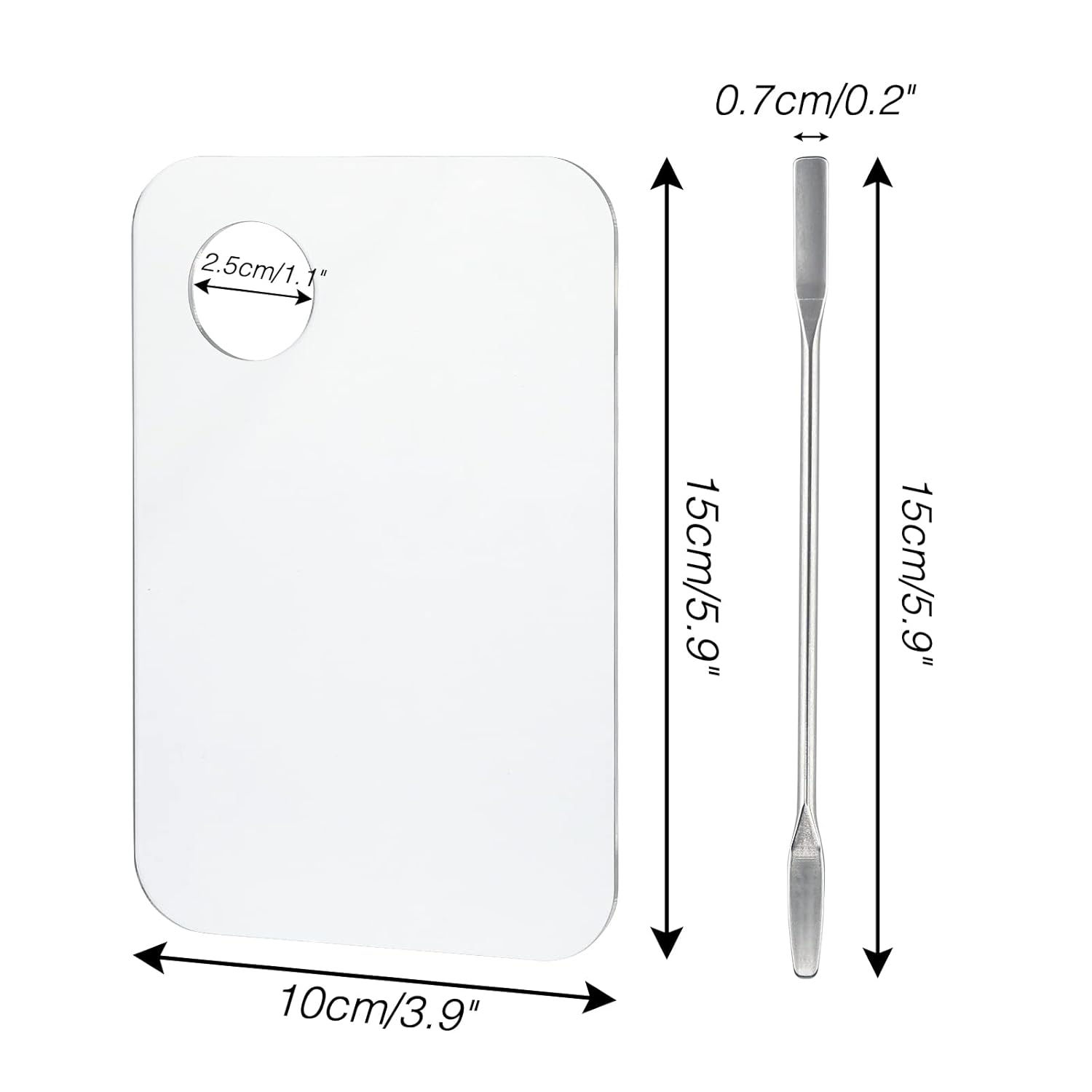 G2PLUS 2PCS Acrylic Cosmetic Palette with 2PCS Spatula,Makeup Palette Mixing Tray Apply for Eye Shadow Nail Art Pigment Blending (Rectangle)-BrightBean Baby