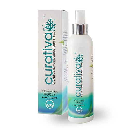 Curativa Bay .02% Hypochlorous Skin Spray, Clear Skin, Most effective For Total Skin Health and the Base for all Skin Care. 100% Organic, Made in USA, Produces Great Results 8 OZ.-BrightBean Baby