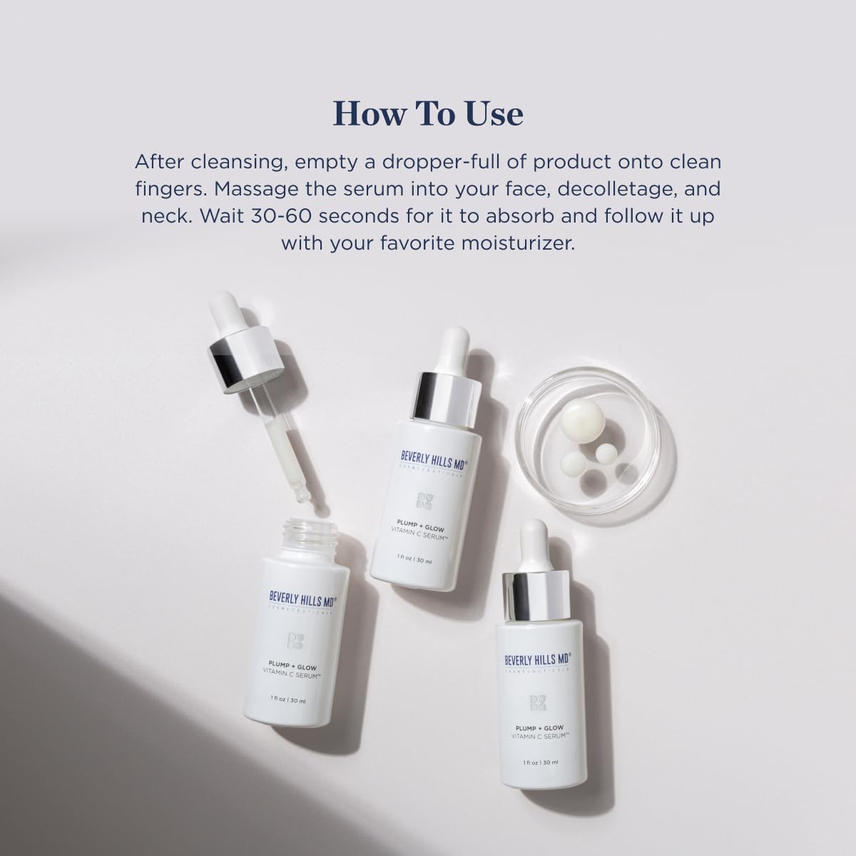 Beverly Hills MD Plump + Glow Vitamin C Serum for Aging Skin- Plumping Anti Wrinkle Lines Formula - Smooth, Firm, Brighten Skin w/Kakadu Plum, Niacinamide, Pomegranate Oil, Red Algae Extracts-BrightBean Baby