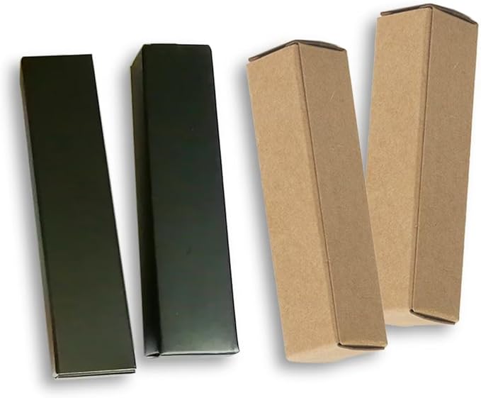 ANZKA 50 Pcs Lip Balm Boxes Packaging, 6.8x1.8x1.8cm Wrapping Box for 0.15Oz Lipbalm Containers Tubes, 5.5ml DIY Lipsticks Black Package Boxes-BrightBean Baby