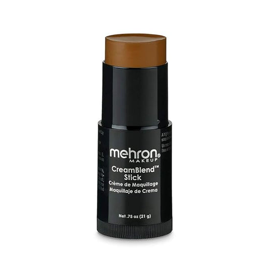 Mehron Makeup CreamBlend Stick | Face Paint, Body Paint, & Foundation Cream Makeup | Body Paint Stick Perfect for Halloween .75 oz (21 g) (Dark 1)-BrightBean Baby