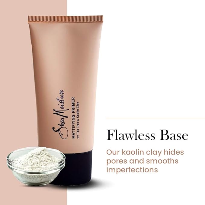 SheaMoisture Mattifying Primer - Matte Face Primer Hydrates and Balances Skin - Made with Organic Shea Butter, Tea Tree and Kaolin Clay (Good for oily, acne prone or sensitive skin) 1 Pack (1.7oz)-BrightBean Baby