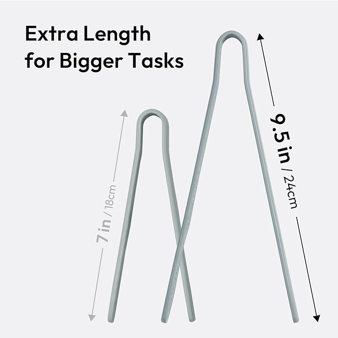 carrotez Silicone Tongs for Cooking, Anti-Slip,Non-Scratch Kitchen Tongs 9.5 inch Silicone Tongs 1Pack - Gray