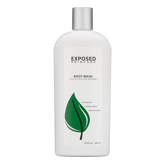 Exposed Skin Care Body Wash - Back and Body Acne Wash with Salicylic Acid and Tea Tree Oil – Exfoliating Bacne Treatment for Clearer, Healthier Skin – Body Cleanser for All Skin Types (12 fl oz)-BrightBean Baby