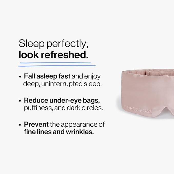 Dore & Rose Deep Sleep Mask Light Blocking, 23 Momme Mulberry Silk Eye Mask, Ultra Soft, Adjustable - Travel Sleeping Mask for Men & Women - Lotus-BrightBean Baby