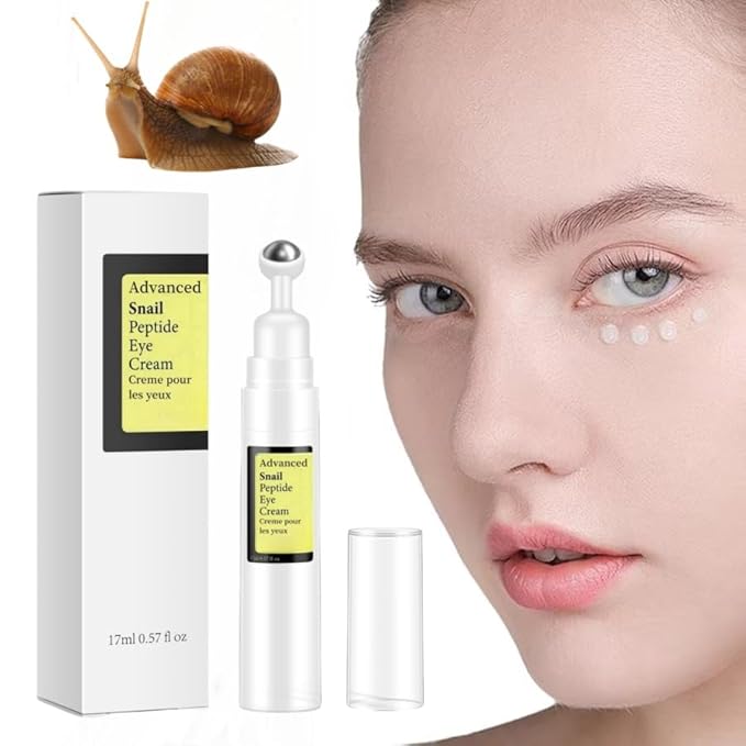 Snail Peptide Eye Cream, Snail Mucin Eye Cream Contains Niacinamide, Hyaluronic Acid To Reduce Wrinkles, Dark Circles, Puffiness and Fine Lines 17 ML-BrightBean Baby