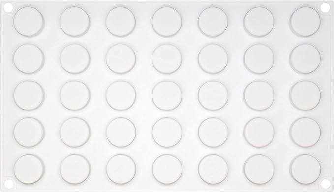 Funshowcase Mini Round Disc Silicone Mold Tray per Cavity 0.9x0.9x0.4inch 35 Cavities