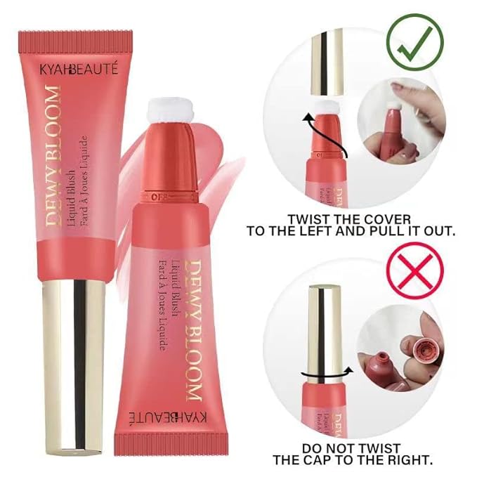 Blush Beauty Wand, Liquid Face Blush Contour Wand with Cushion Applicator, Smooth Cream Blush Wand Natural Matte Finish, Lightweight Blendable Blush Stick Makeup for Cheek,102 Coral-BrightBean Baby