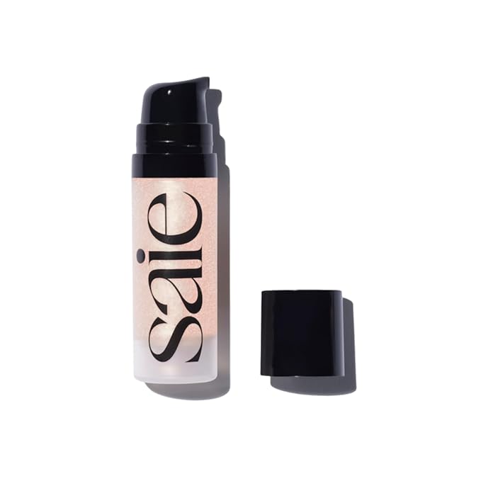 Saie Mini Glowy Super Gel - Hydrating Makeup Primer and Illuminating Glow Serum Enriched with Vitamin C and Squalane Oil - All-Over Liquid Highlighter Makeup for Instant Glass Skin - Roseglow (0.5 oz)-BrightBean Baby