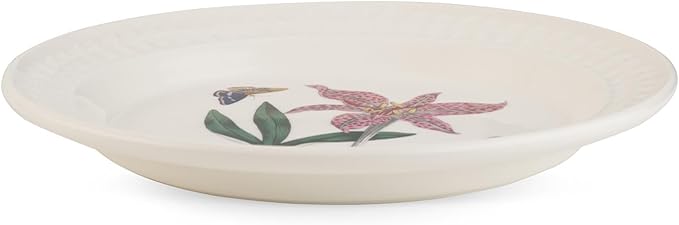 Portmeirion Botanic Garden Harmony 10.5" Dinner Plate, Papilio Amethyst & Meadow Saffron Motif - Dishwasher, Microwave, Oven & Freezer Safe Earthenware - Elegant Spring Tableware for Brunch & Parties