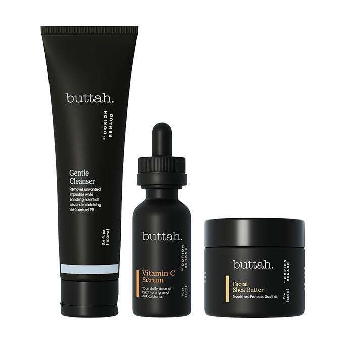 Buttah Skin by Dorion Renaud Complete Melanin-Rich Skin Care Kit | Shea Butter, Vitamin C Serum, Facial Cleanser | Organic & Natural | Black-Owned-BrightBean Baby