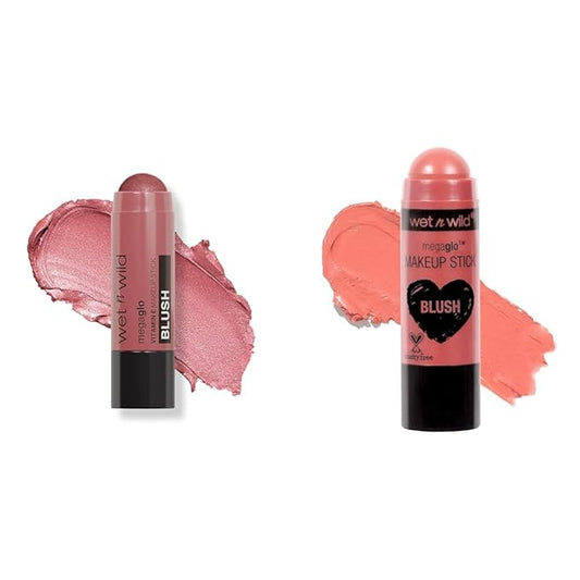 wet n wild Makeup Stick Bundle - Current Jam & Pink Floral Majority, Buildable Color for Eyes, Cheeks & Lips-BrightBean Baby