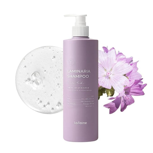 laferme Laminaria Shampoo with Organic Ingredient, Korean Clarifying Shampoo, Hydrating for Dry Hair, Strengthening for Weak Hair, Sulfate & Paraben free, For Women & Men (16.9 FL. OZ., White Musk)-BrightBean Baby