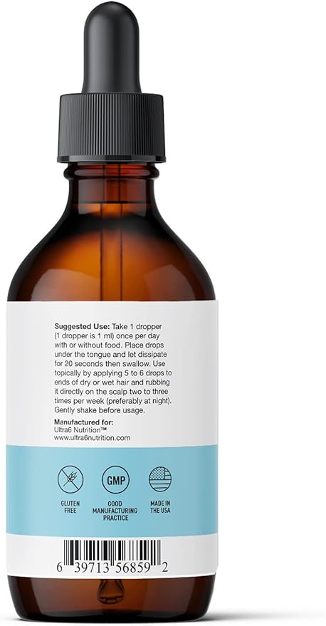 Liquid Biotin with Hair Vitamins - Vitamin C, E, B6 & Organic Coconut Oil - Liquid Biotin for Hair, Skin, Nails and Immunity Support-BrightBean Baby