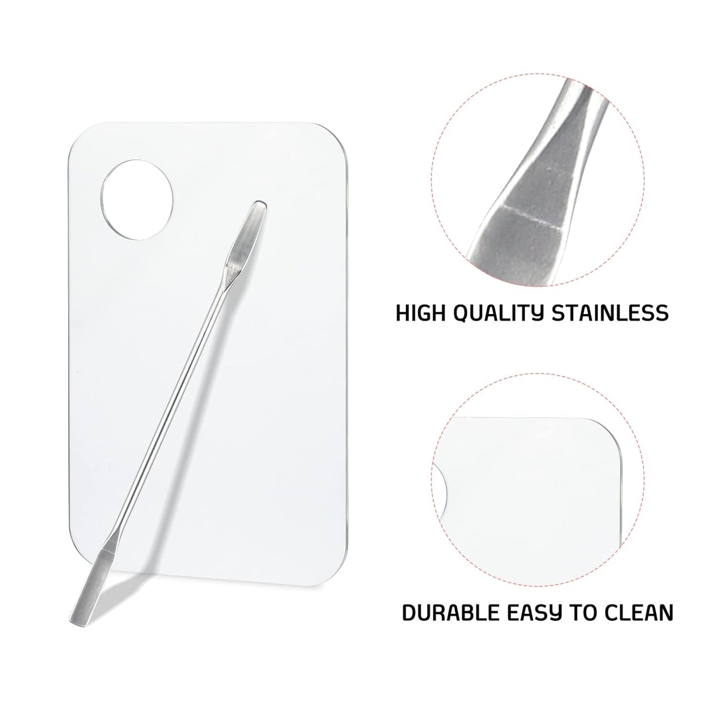 G2PLUS 2PCS Acrylic Cosmetic Palette with 2PCS Spatula,Makeup Palette Mixing Tray Apply for Eye Shadow Nail Art Pigment Blending (Rectangle)-BrightBean Baby