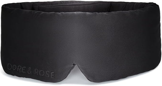Dore & Rose Deep Sleep Mask Light Blocking, 23 Momme Mulberry Silk Eye Mask, Ultra Soft, Adjustable - Travel Sleeping Mask for Men & Women - Black-BrightBean Baby