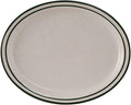 Tuxton China TES-014 Platter, 13-1/4" x 10-1/2", Oval, Narrow Rim, Microwave and Dishwasher Safe, Oven Proof, Fully Vitrified, Ceramic, Emerald, Pack of 12