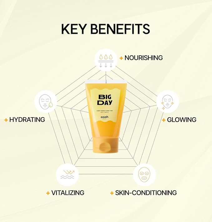 BIG DAY Nourishing Honey Face Mask | Korean Skincare for Deep Hydration & Glow | Propolis, Bee Pollen & Ceramide for Radiance & Skin Barrier Support | 120ml 4.05fl.oz-BrightBean Baby