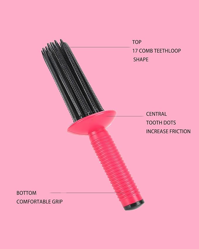 Hair Fluffy Styling Curler Curls Comb,Hair Curler Curling Make Up Brush Roller Tool Portable Hair Curling Roll Comb Anti‑Slip Professional Round Hair Brush for Home Personal Use Travel-BrightBean Baby