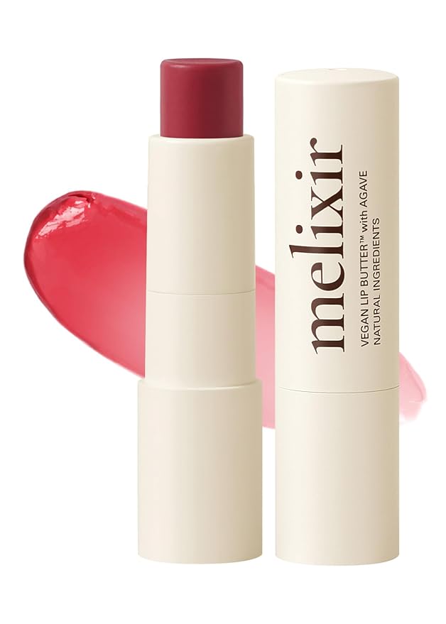 Melixir Vegan Lip Butter #10 Flutter (+11 more colors), Deep Nourishing Tinted Lip Balm for Dry Lips, Bee-Free, Petrolatum-Free, Plant-Based, Hydrating for Cracked and Chapped Lips, Travel Essentials-BrightBean Baby
