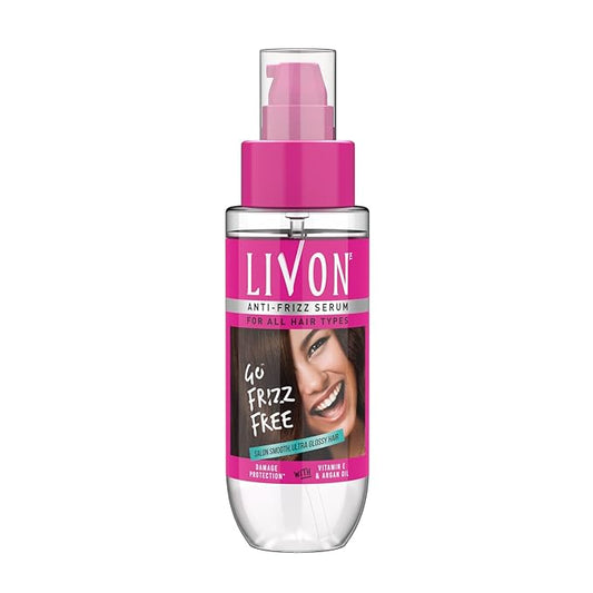 Livon Hair Serum for Men & Women | Frizz-free, stronger and shinier hair | Sulphate & Paraben free| For All Hair Types | Lightweight & Non Greasy | Enriched with Argan Oil & Vitamin E | 3.3 Fl.Oz-BrightBean Baby