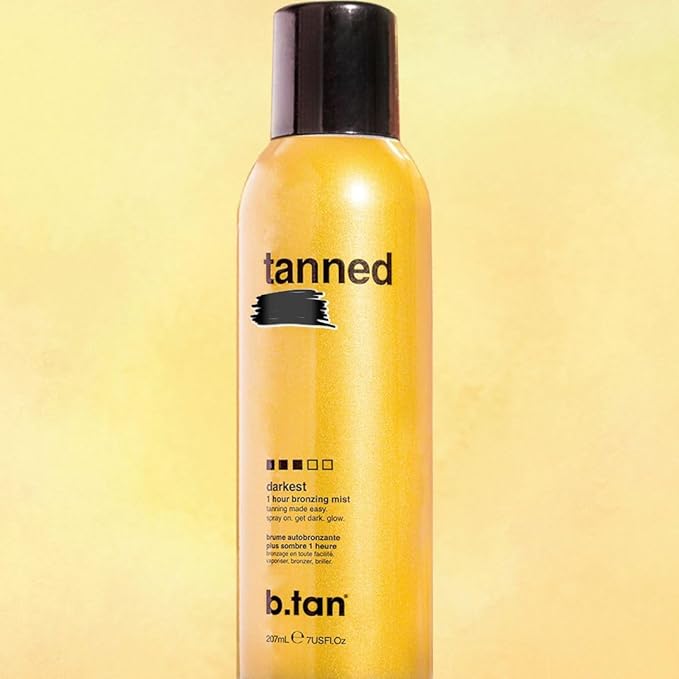 b.tan Self Tanner Bronzing Mist | Fast, 1 Hour Express Sunless Tanning Spray, No Fake Tan Smell, Dark Bronzing Glow, Face & Body, No Added Nasties, Vegan & Cruelty Free, 7 Fl Oz-BrightBean Baby