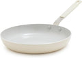 GreenPan x Bobby Flay 10" Nonstick Frying Pan Skillet, PFAS-Free Diamond Ceramic, Induction Suitable, Stay-Cool Silicone Handle, Easy Clean Dishwasher & Oven Safe, Egg & Omelet Pan, Cream