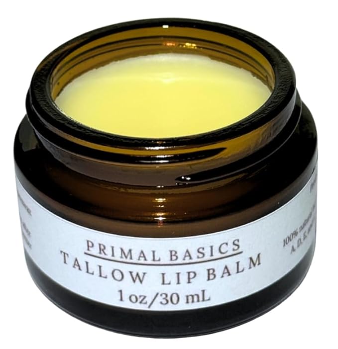 100% Grass Fed Grass Finished Beef Tallow and Beeswax Lip Balm, Face Moisturizer, Body Balm, for Oily, Dry, Sensitive Skin, USA Made-BrightBean Baby