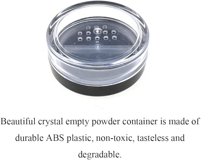 HAHIYO 4pcs 10ml/0.34oz Plastic Empty Travel Compact Case Makeup Cosmetic Jar Refillable Powder Box No Leak Holder with Rotatable Sifter and Black Screw Lid-BrightBean Baby