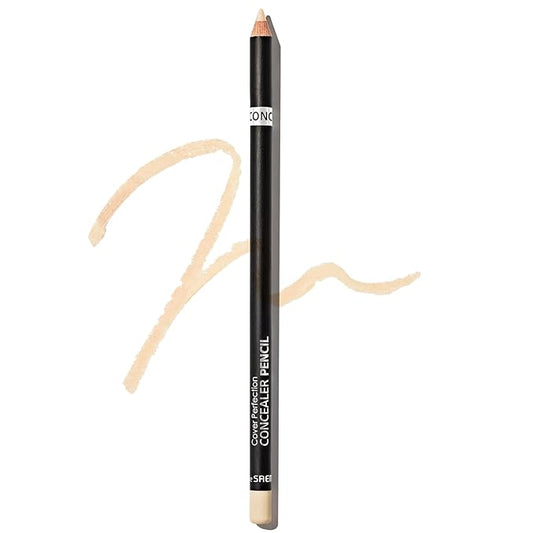 THESAEM Cover Perfection Concealer Pencil – Non Comedogenic spot Eraser - Conceal Blemish,Aging Spot,Acne&Freckle – Multi-Use Under Eye Concealer for Dark Circle,1.4g (0.5 Ice Beige)-BrightBean Baby