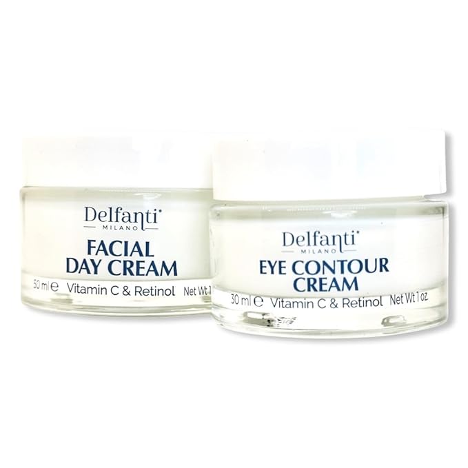 VITAMIN C & RETINOL DUO PACK Full Size Facial Day Cream and Eye Contour Cream • Brightening and Dark Spot Corrector-BrightBean Baby