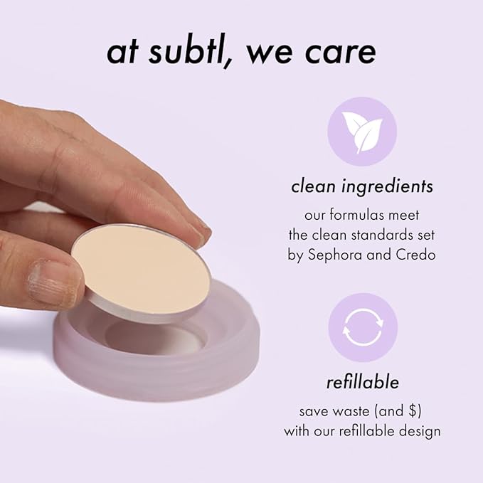 Subtl Beauty 3-in-1 travel makeup kit by subtl staks | powder blush, bronzer, and highlighter | includes mirror lid and mini brush | for dark-deep skin tones-BrightBean Baby