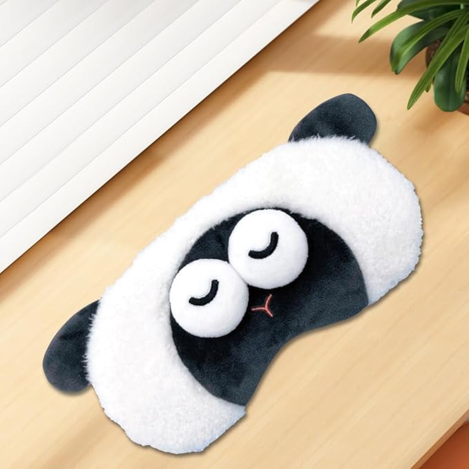 PERFECTSIGHT Sleep Eye Masks, Cute Plush Sleep Eye Cover Lightweight Adjustable Eyeshade Faux Fur Mask Cover for Women Men Sleep Travel Nap (Sheep)-BrightBean Baby