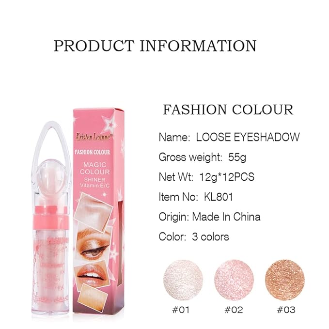 AKARY Shimmer Highlighter Powder, Fairy Polvo De Hadas Highlighter Powder & Blush Stick, Instant Glow Luminizer Duo, Glitter Body Face Hair High Gloss Stick, Sparkle Smudge-Proof Highlighter Stick Party Makeup (C-#03)-BrightBean Baby