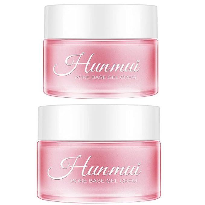 2PCS Hunmui Face Primer Pore Base Gel Cream Cover Pores Water Embellish Skin Silky Finish Primer, Remove Oils Isolating Pore Light Weight Primer Natural Make Up To Flawless Face Firming Moisturizers-BrightBean Baby