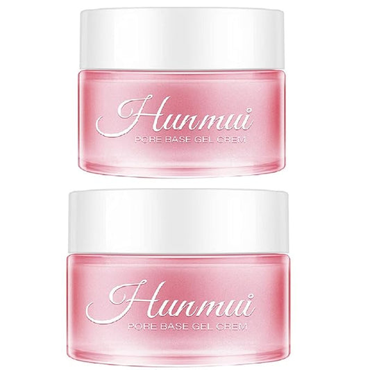 2PCS Hunmui Face Primer Pore Base Gel Cream Cover Pores Water Embellish Skin Silky Finish Primer, Remove Oils Isolating Pore Light Weight Primer Natural Make Up To Flawless Face Firming Moisturizers-BrightBean Baby