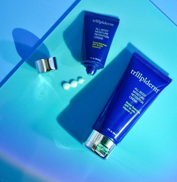 Trilipiderm 3 x All-Body Moisture Retention Creme 3x and All-Body Moisture Retention with Spf 30 Broad Spectrum 3oz size Travel Size 6-pack Sets - Air Travel, Gift, Purses, Gym Bag Lotion-BrightBean Baby