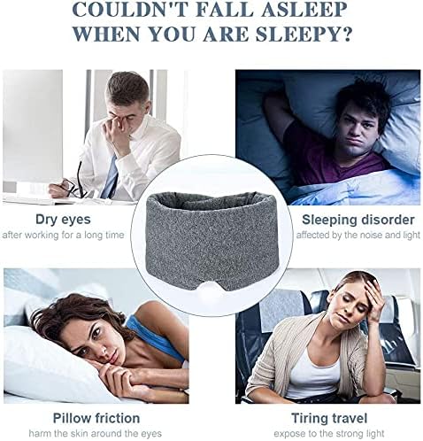 FRESHME Cotton Eye Mask for Sleeping in Gift Box - Soft and Adjustable Extensions Sleep Mask with Earplugs and Pouch for Women and Men, Blackout Cover for Night Travel Relaxation-BrightBean Baby