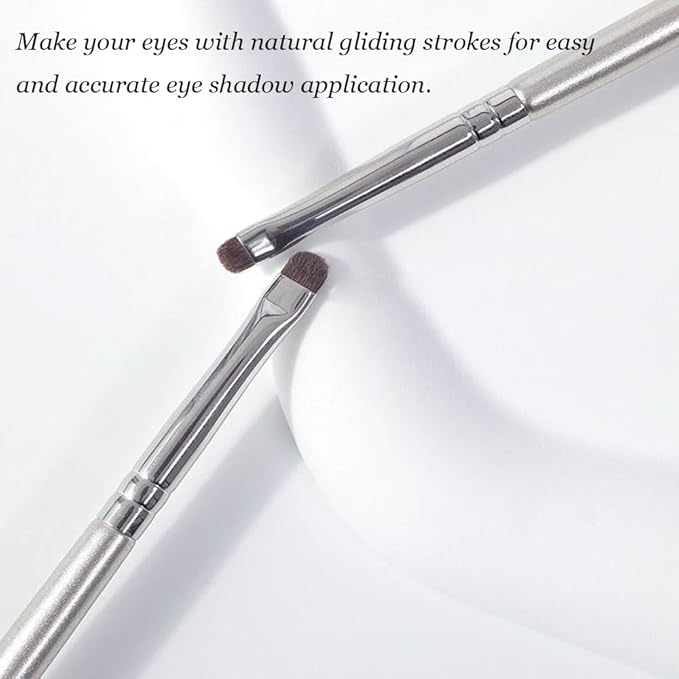 Mini Smudge Brush for Eyeliner,2 PCS Small Smudge Brush for Precision Eyeshadow and Eyeliner,Eyeliner Brush for Powder Gel Cream Liquid Concealer,Eye Makeup Brush Set-BrightBean Baby