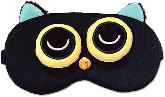 PERFECTSIGHT Owl Sleep Eye Masks, Cute Plush Sleep Eye Cover Lightweight Adjustable Eyeshade Faux Fur Mask Cover for Women Men Sleep Travel Nap-BrightBean Baby