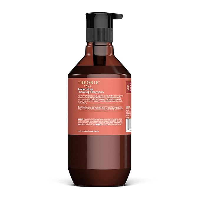 Theorie Amber Rose Hydrating Shampoo- Refresh & Hydrate, Irresistible Scent of Rose, Jasmine & Amber, Suited for All Hair Types-Color & Keratin Treated Hair, 400ML-BrightBean Baby