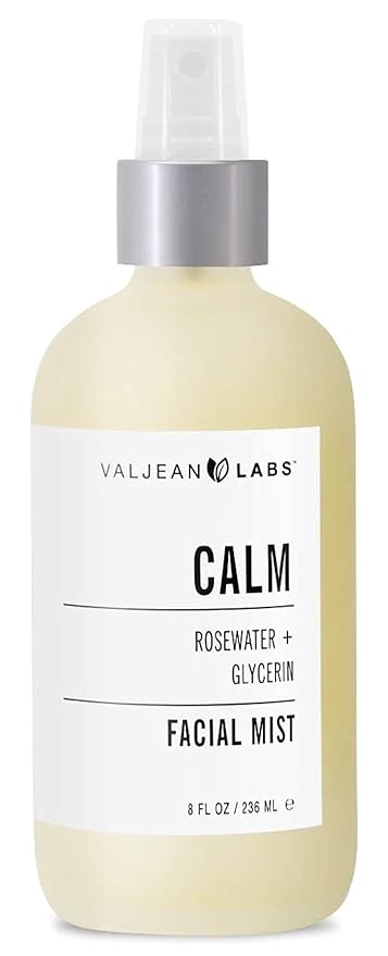 VALJEAN LABS Face Mist - Calm | Rosewater + Glycerine | Calms, Moisturizes, Soothes | Helps to Even Complexion | Paraben Free, Cruelty Free, Made in USA (8 oz)-BrightBean Baby