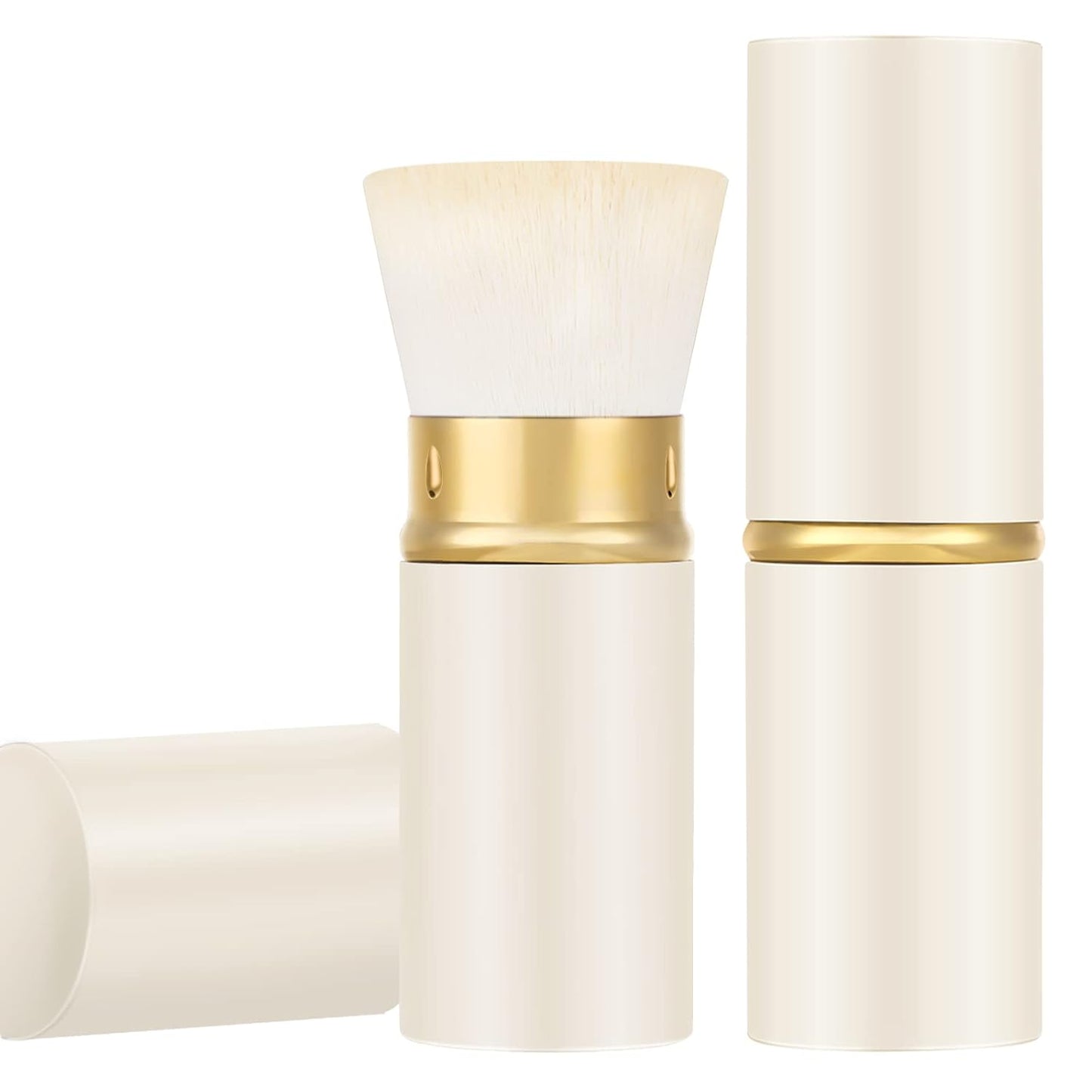 Falliny Retractable Foundation Makeup Brushes, Travel Kabuki Powder Brush Portable Liquid Foundation Sunscreen Brush with Cover for Blending Liquid, Bronzer,Cream or Flawless Powder Cosmetics-BrightBean Baby