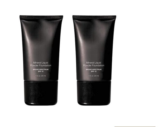 Mineral Liquid Powder Foundation Broad Spectrum SPF 15 Pack of 2 (Porcelain)-BrightBean Baby
