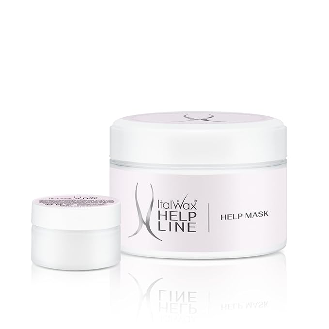 Italwax Help Line Help Mask – 1.69 oz (50g) Leave-In Soothing Mask with Tea Tree Oil and Calamine – Calms and Protects Sensitive Skin After Waxing – For Professional and Home Use-BrightBean Baby