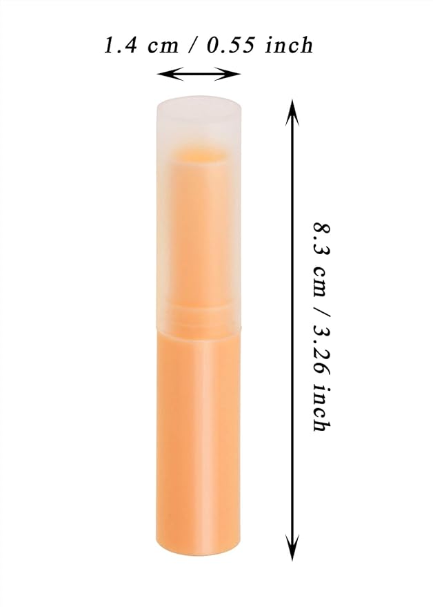 0.14oz Empty Flavored Lip Balm Container Tubes Plastic Homemade Moisturizing Lip Stick with Caps Bulk Fit for Women Adult DIY Making Supplies, 25 Count (Orange)-BrightBean Baby