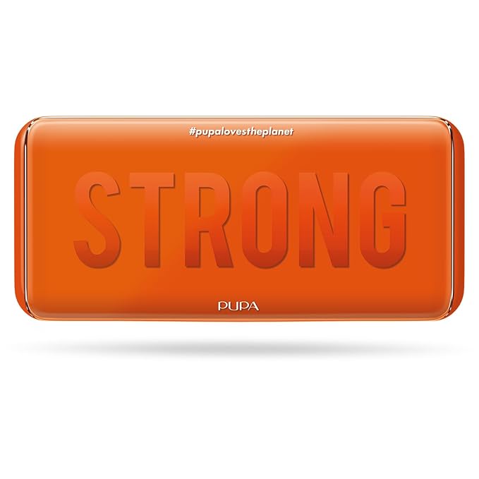 Pupa Milano Make-Up Palette M, 004 Orange, 0.42 oz - Eyeshadow Palette with Matte, Shimmer, Metallic Finishes - Highly Pigmented Eyeshadow, Blush Palette - 11 Blendable Eye Makeup Shades - Talc-Free-BrightBean Baby